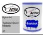 Preview: Hyundai, Typhoon Silver Metallic, 3T: 500ml Lackdose, von ATW Autoteile West.